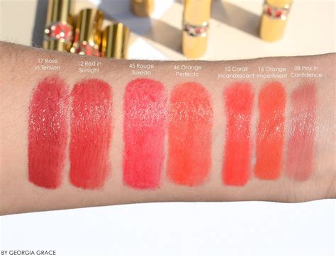 ysl volupte oil in stick swatches|YSL volupte shine swatches.